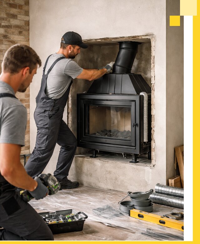 Установка каминных топок в Сарапуле: монтаж, подключение
