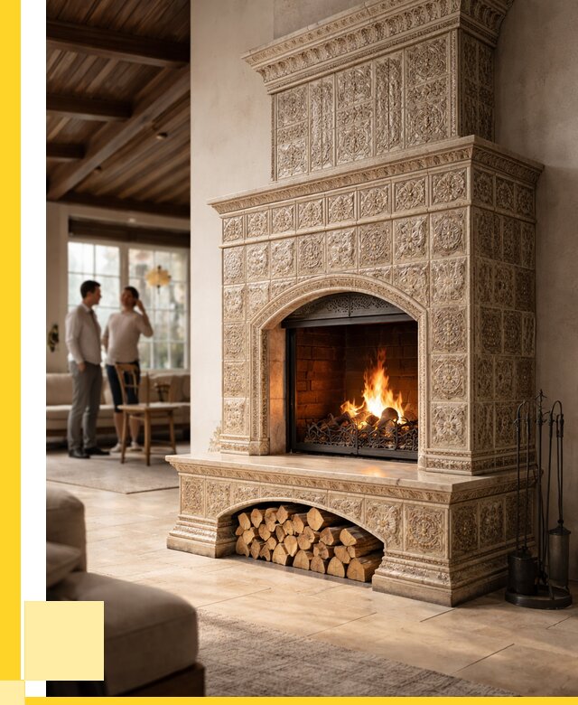 Купить изразцовый камин в Сарапуле от 258100 р. | ЭриданСрл