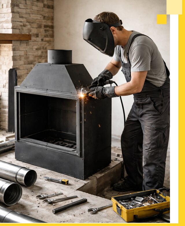 Продажа и установка металлических каминов в Сарапуле под ключ