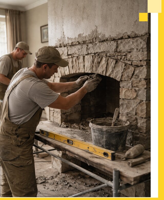 Изготовление каминов под ключ в Сарапуле, монтаж и отделка