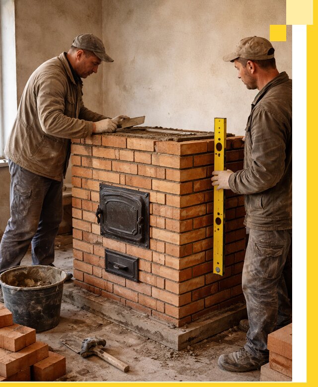 Отопительные печи под ключ в Сарапуле, установка и сборка