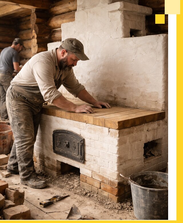 Проектирование и установка русской печи с лежанкой в Сарапуле