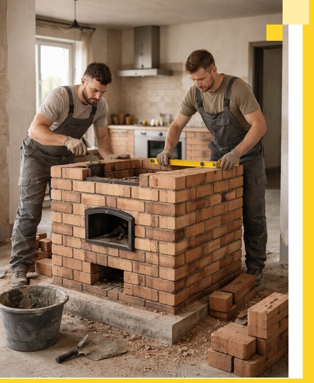 Установка и монтаж печей в частном доме в Сарапуле под ключ