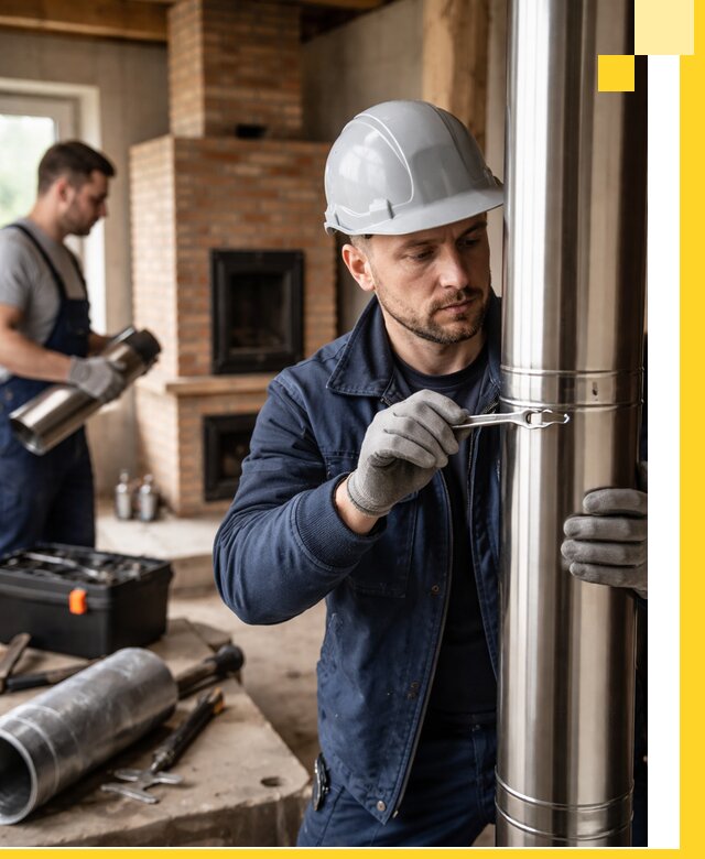 Профессиональный монтаж дымоходов для печей в Сарапуле