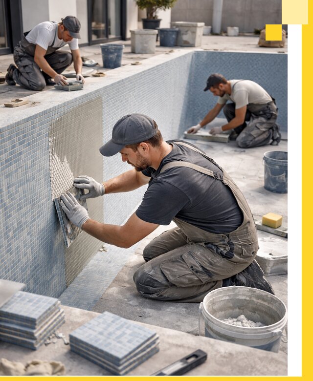 Облицовка бассейнов в Сарапуле плитка мозаика гидроизоляция