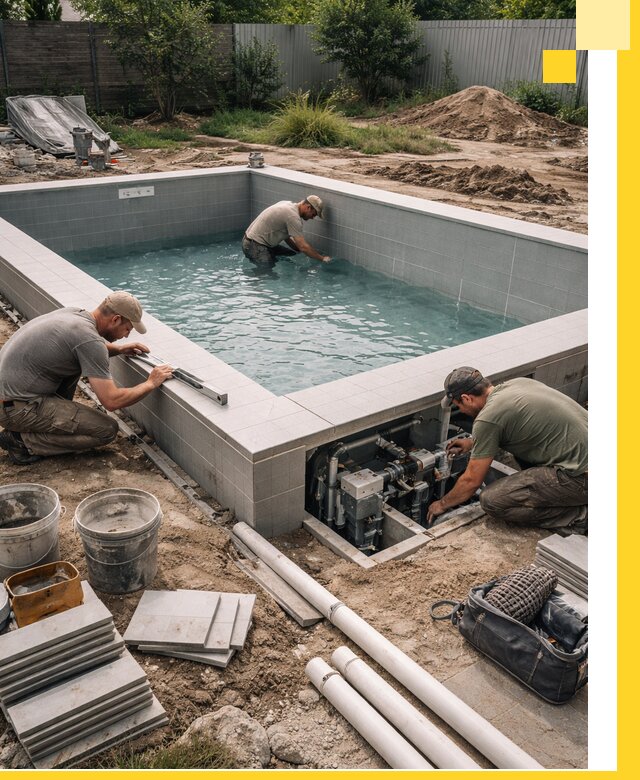 Строительство и монтаж бассейнов для дачи под ключ в Сарапуле