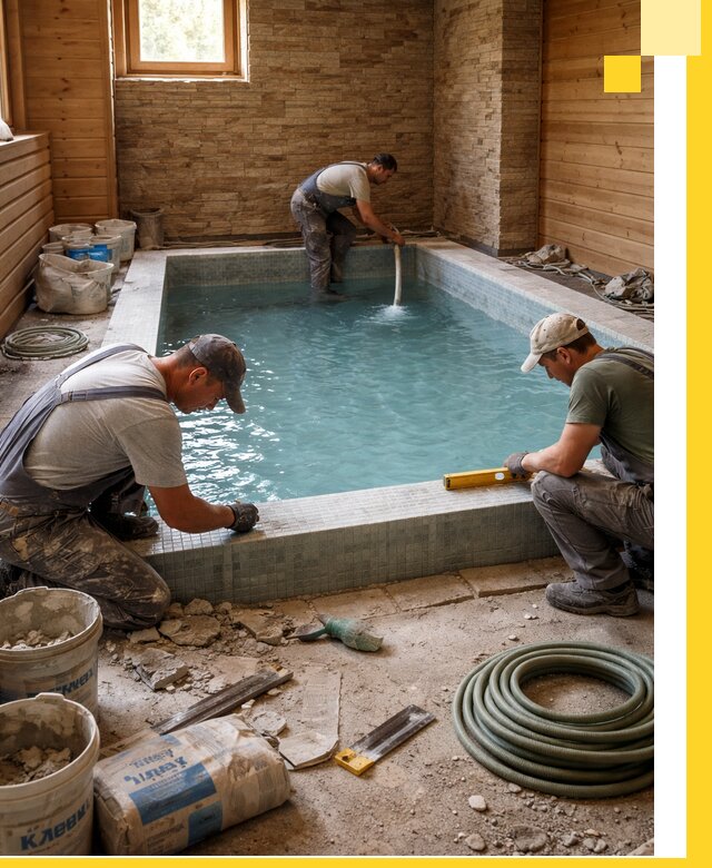 Проектирование и строительство бассейнов для бани в Сарапуле