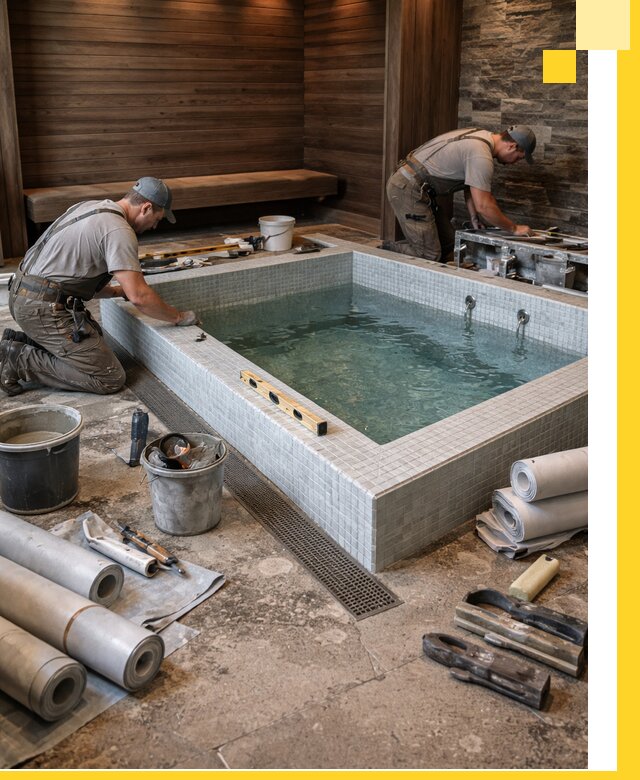 Установка и строительство бассейнов для сауны в Сарапуле