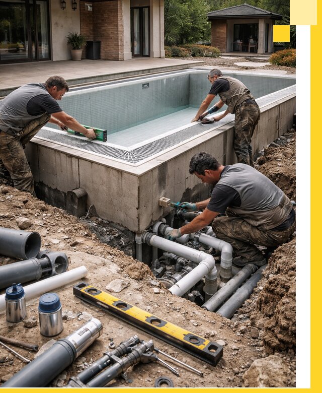 Строительство переливных бассейнов в Сарапуле под ключ