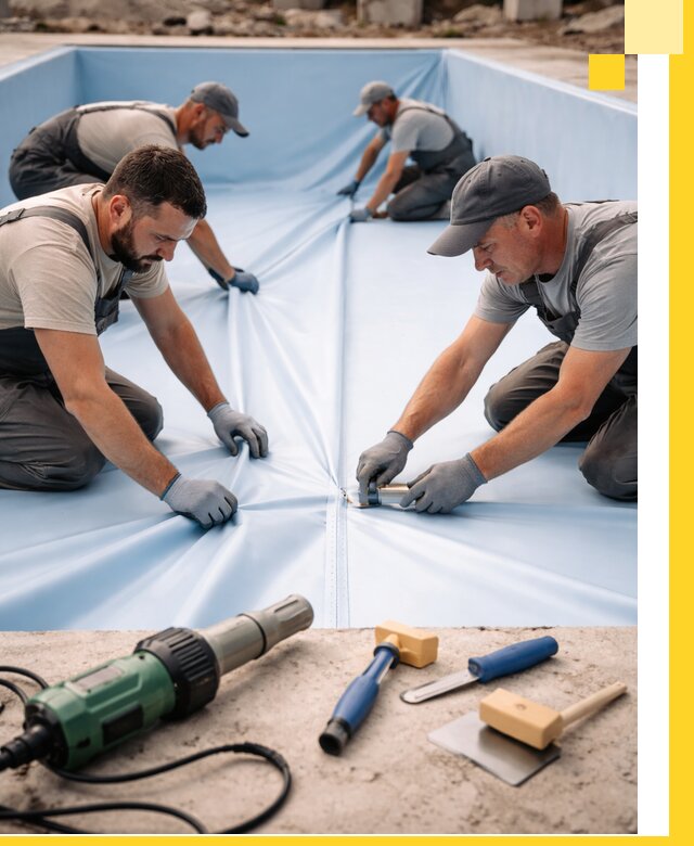 ПВХ пленка для бассейнов с монтажом и гарантией в Сарапуле