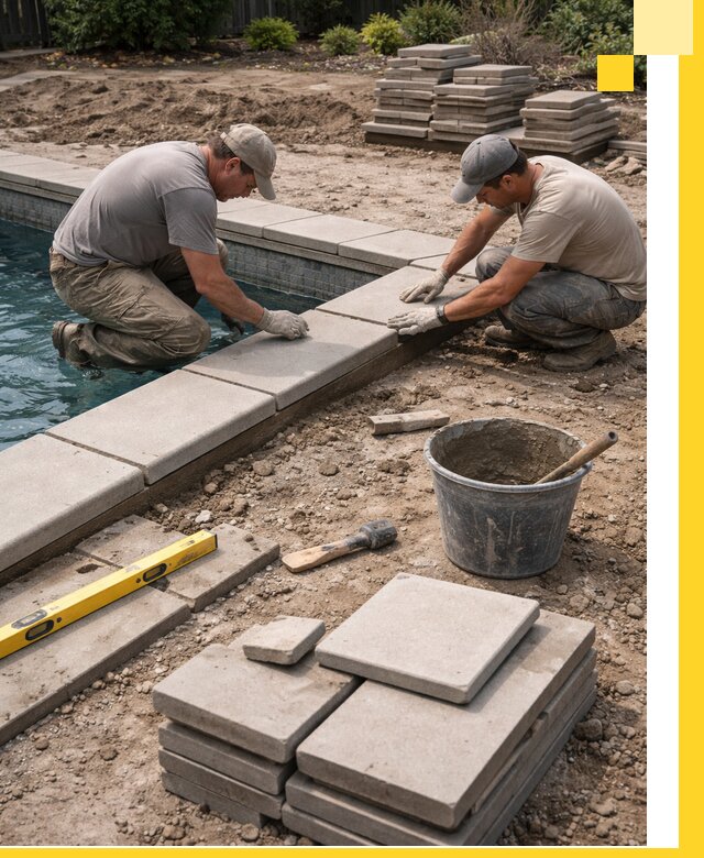 Установка и изготовление копингового камня для бассейнов в Сарапуле