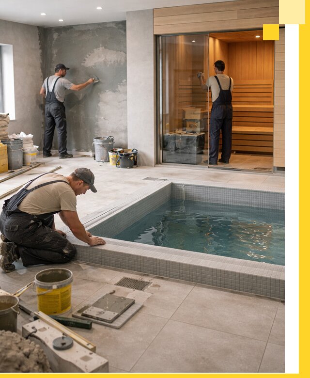 Проектирование и строительство сауны с бассейном в Сарапуле