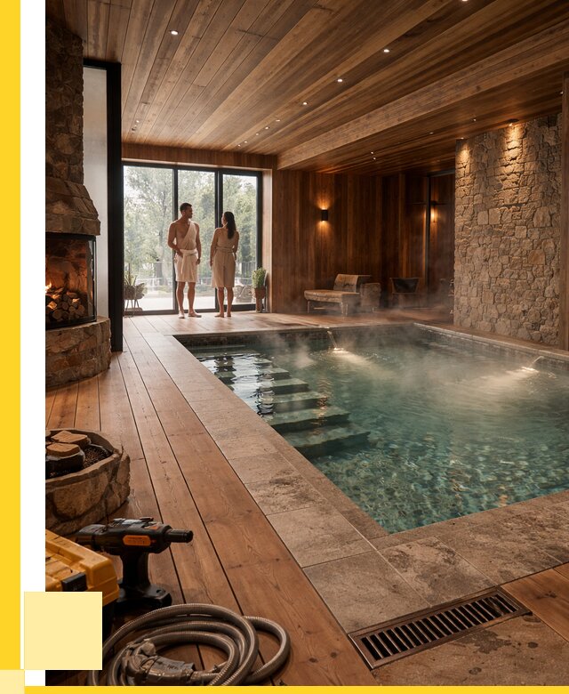 Проекты бань с бассейном под ключ в Сарапуле от 77430 р., ЭриданСрл