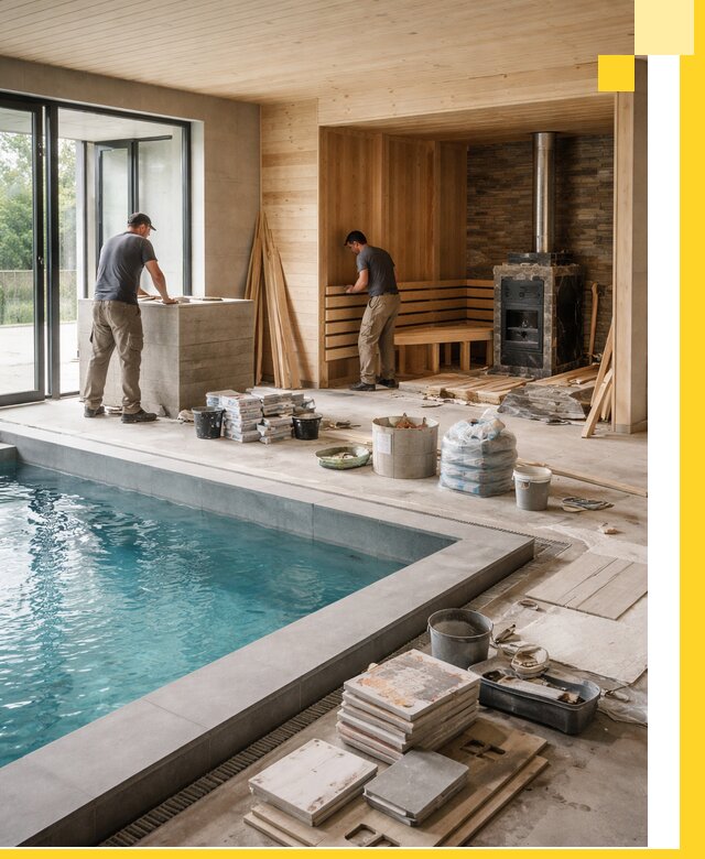 Проектирование и строительство бань с бассейном в Сарапуле