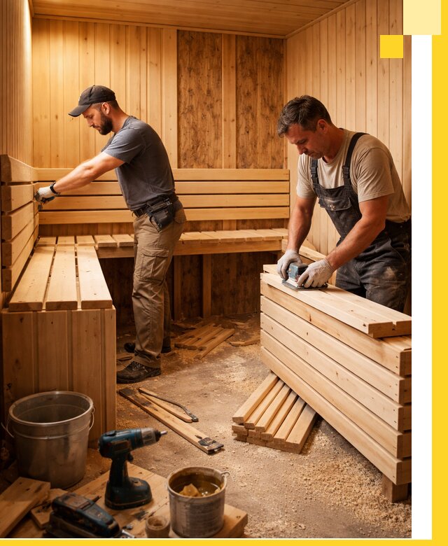 Профессиональный комплексный ремонт саун под ключ в Сарапуле
