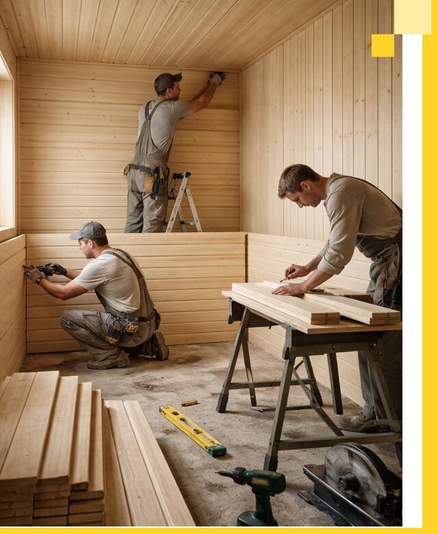 Обшивка саун в Сарапуле из натуральной древесины под ключ