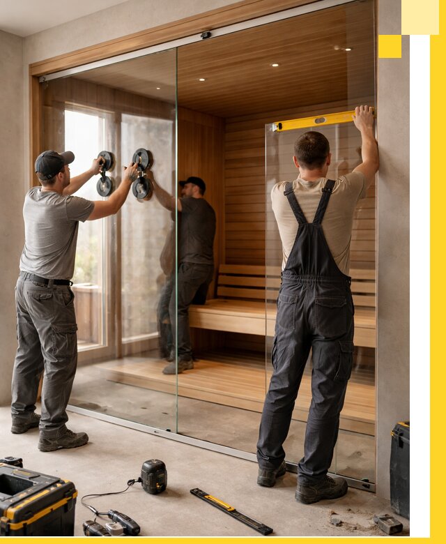 Производство и монтаж стеклянных саун под ключ в Сарапуле