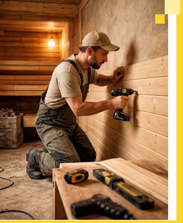 Профессиональная внутренняя отделка бани в Сарапуле под ключ