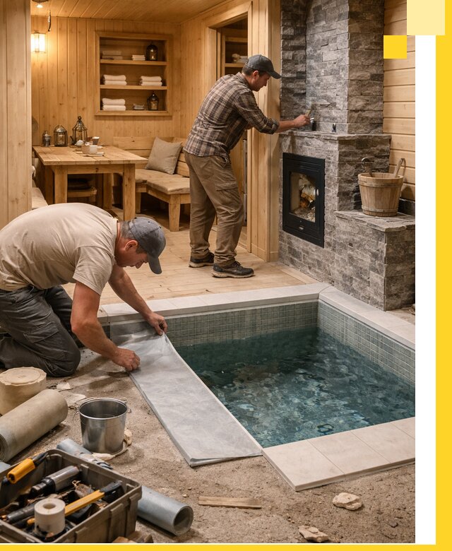 Строительство бань с комнатой отдыха под ключ в Сарапуле