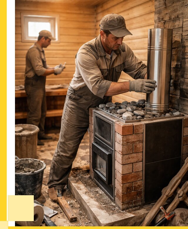 Монтаж печи в бане под ключ в Сарапуле от 20648 р. | ЭриданСрл