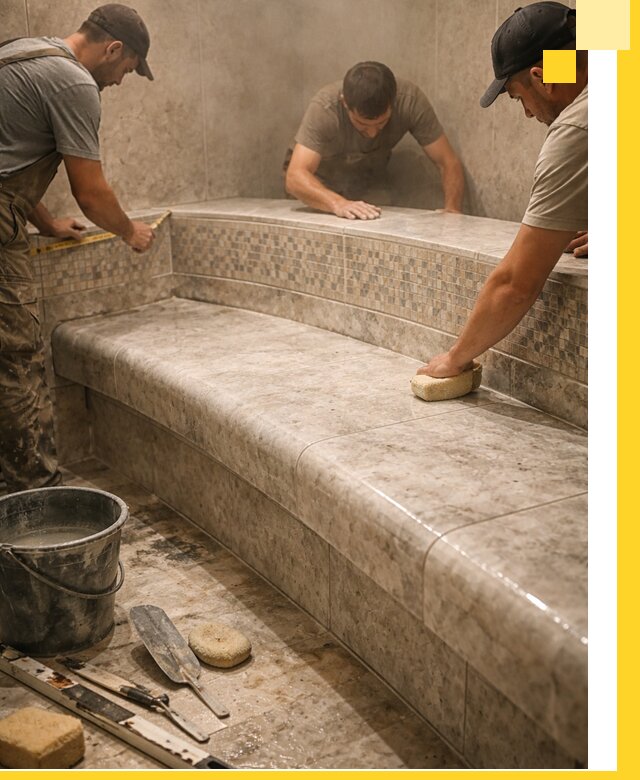 Изготовление и установка сидений для хамама в Сарапуле